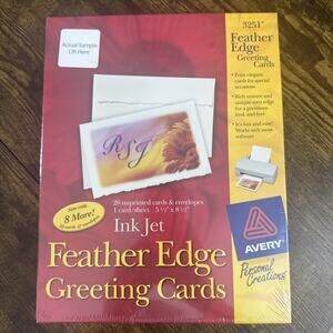 Avery 3251 Feather Edge Greeting Cards 20 Blank Cards and Envelopes